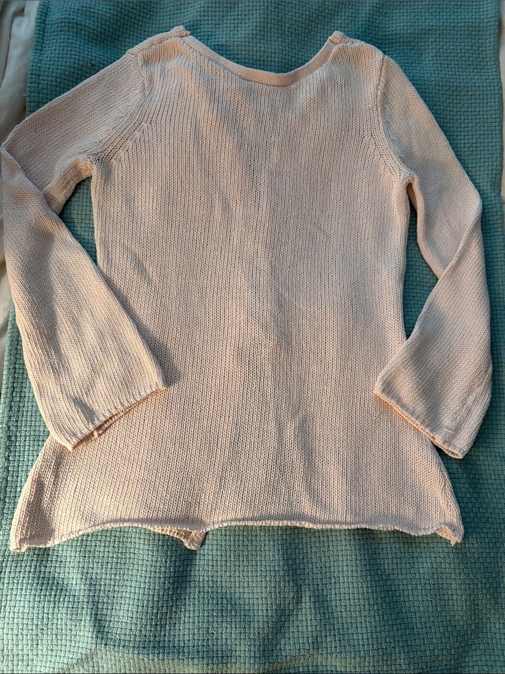 Central Park West NY Lightweight Crewneck Sweater in Soft Blush Pink